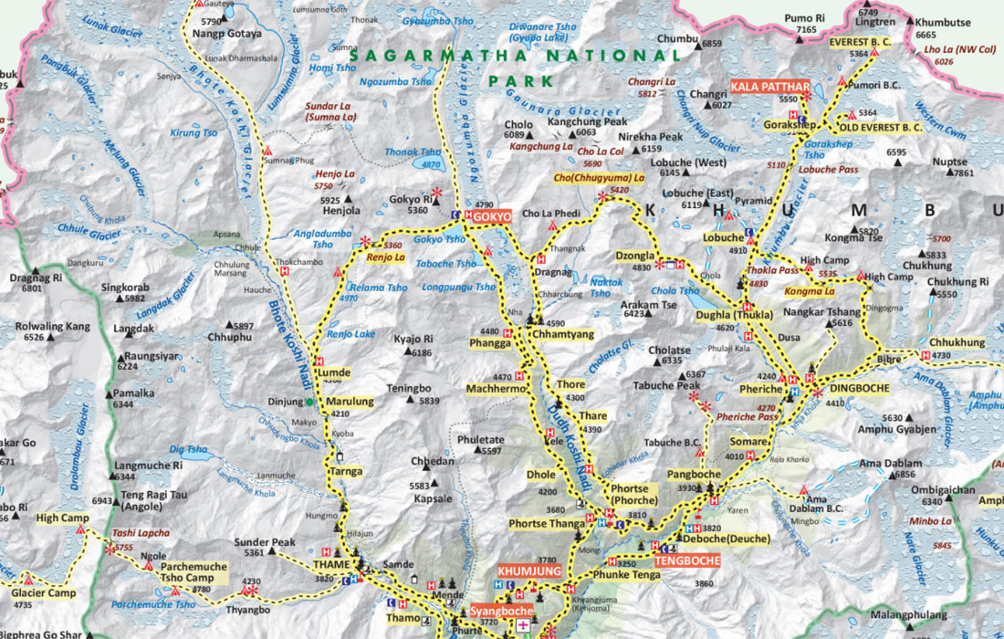 Map of the Khumbu Region