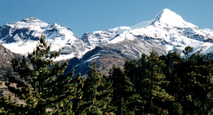 Pisang Peak from Manang Valley in the Annapurna Region of the Nepal Himalaya