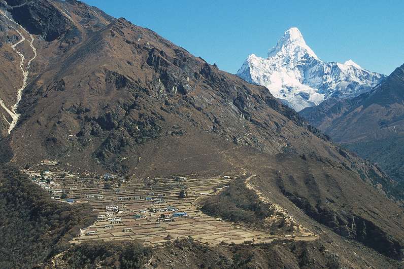 Mount Ama Dablam above Phortse Village