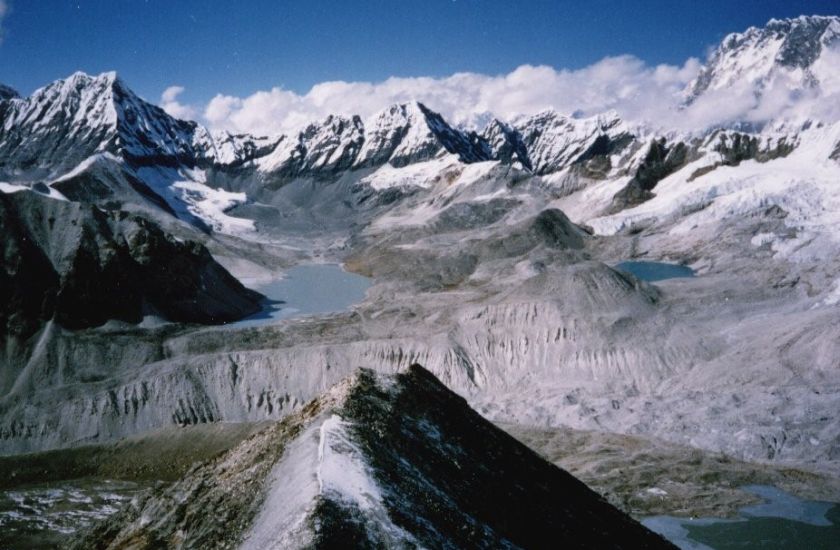 Hongu Panch Pokhari viewed from Rock Peak c5800m above Hongu Valley