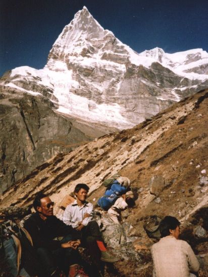 Peak 43 ( Kyashar ) on ascent to Mera La