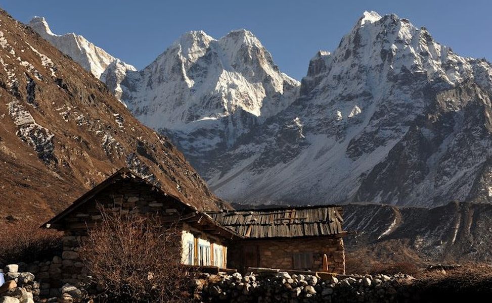 Mount Jannu ( Khumbakarna ) Sobithongie, Phole and Khabur from Kambachen in the Ghunsa Khola Valley