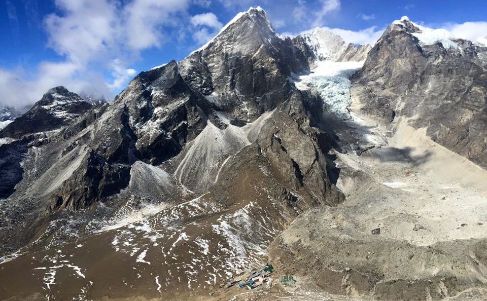 Lobuje Peak on descent from Kongma La to Khumbu Glacier