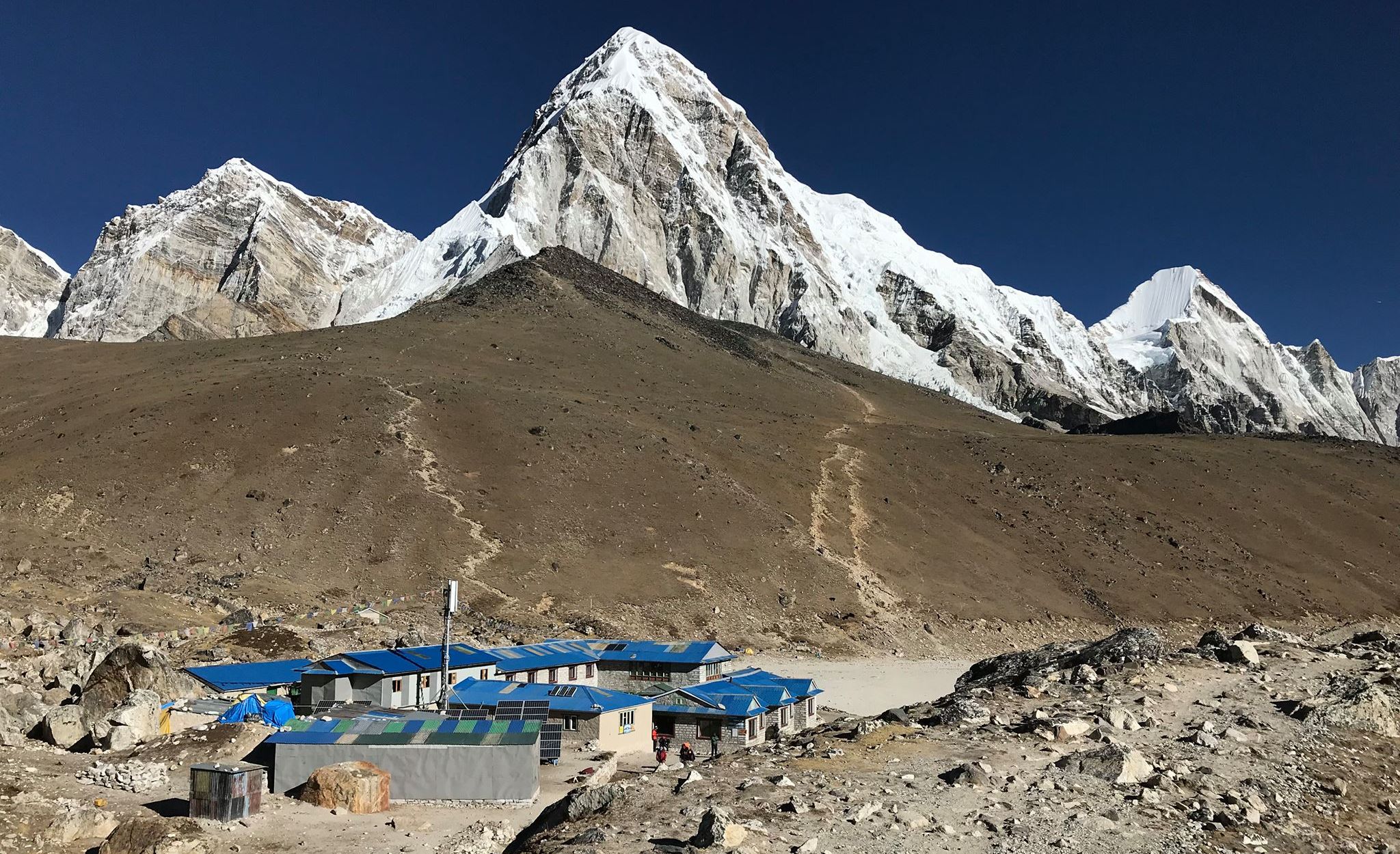 Mount Pumori ( 7161m ) from Gorak Shep on route from Lobuje to Kallar Pattar