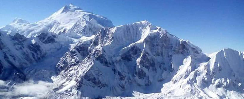 Mount Manaslu on route from Samagaon to Samdu in the Buri Gandaki Valley