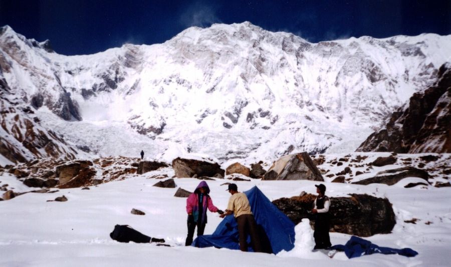 Annapurna I from Base Camp in Annapurna Sanctuary