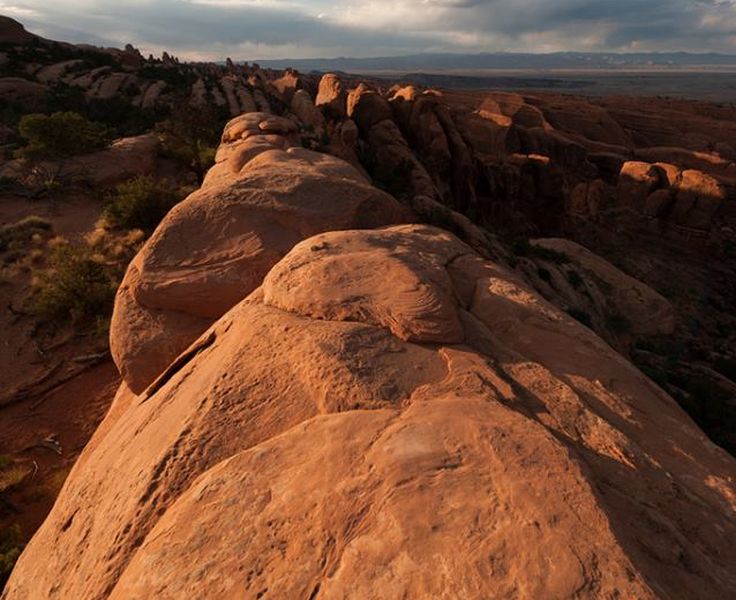 Sandstone Ridges and Pinnacles in Devil's Garden in Arches National Park