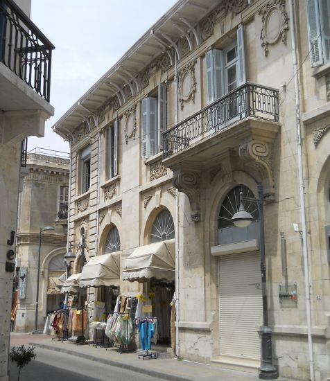 Buildings in the narrow streets of the Old City of Limassol