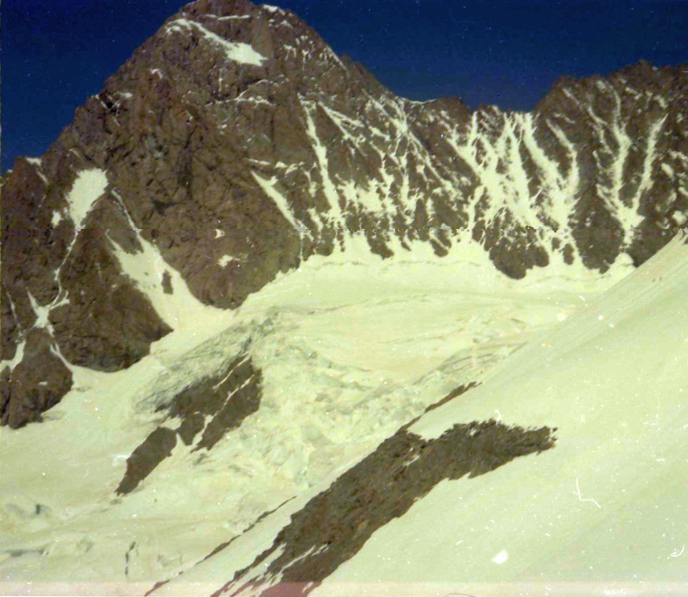 Schreckhorn in the Bernese Oberland of Switzerland