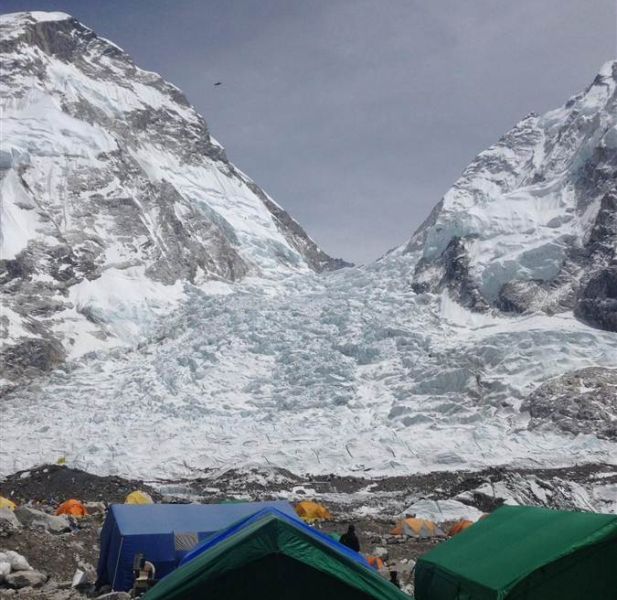 Everest Base Camp beneath Khumbu Ice Fall