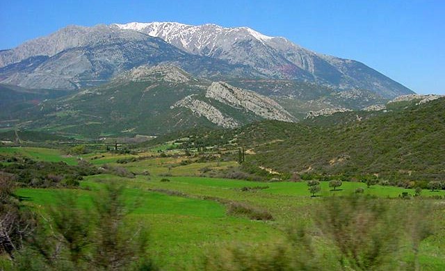 Mount Parnassus above Delhi in Mainland Greece