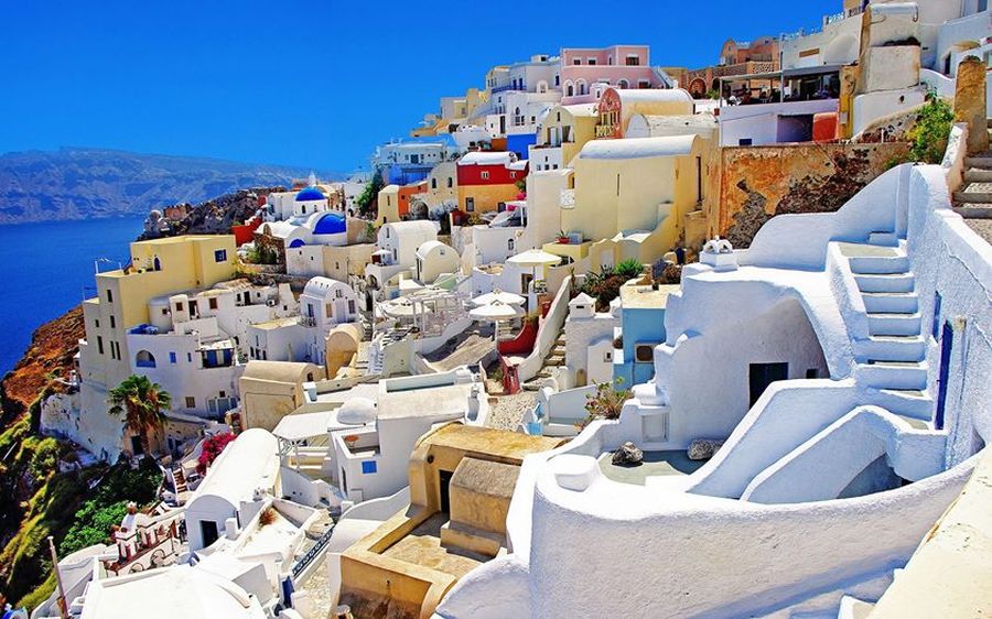 Santorini in the Cycladic Islands of Greece