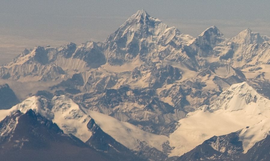 Aerial view of Siniolchu in Sikkim