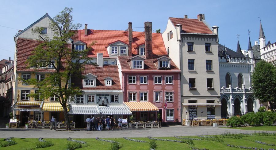 Buildings in Livu Laukums in Old Riga