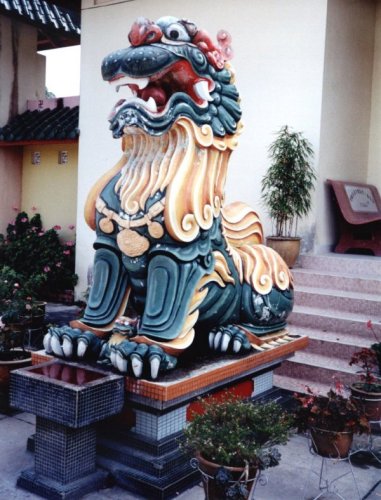 Dragon Dog at Sam Poh Chinese Temple at Brinchang in the Cameron Highlands