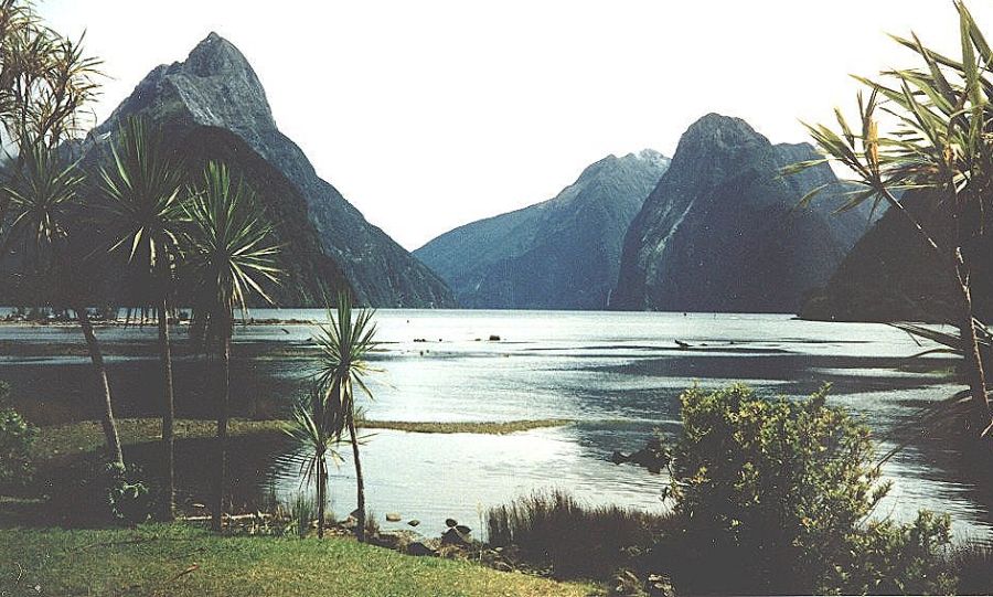 Mitre Peak in Milford Sound in Fjiordland of the South Island of New Zealand