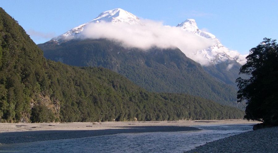 Dart River in the Southern Alps of the South Island of New Zealand