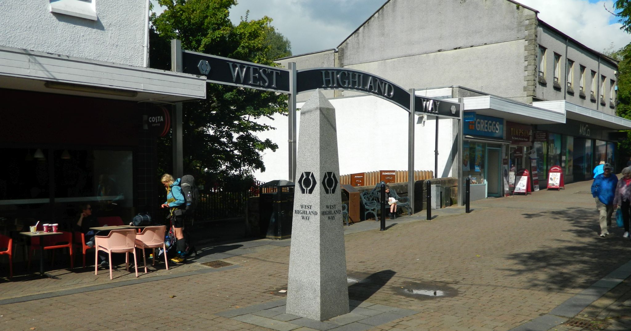 Starting point of West Highland Way in Milngavie