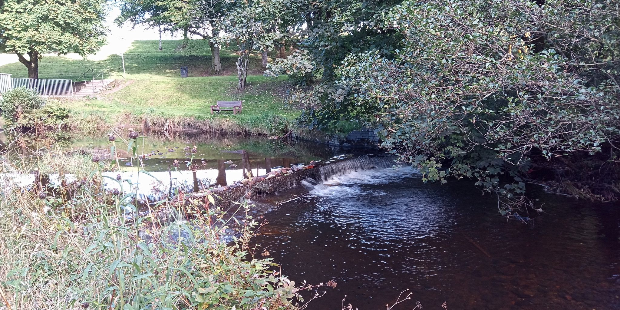 Allander River in Lennox Park in Milngavie