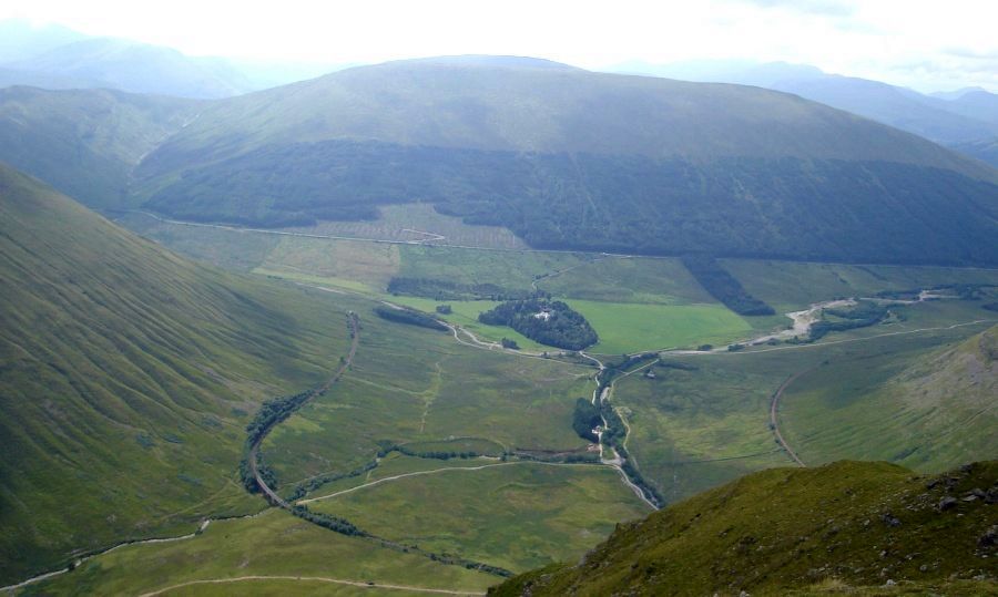 West Highland Way across Auch Gleann from Beinn a Chaisteil