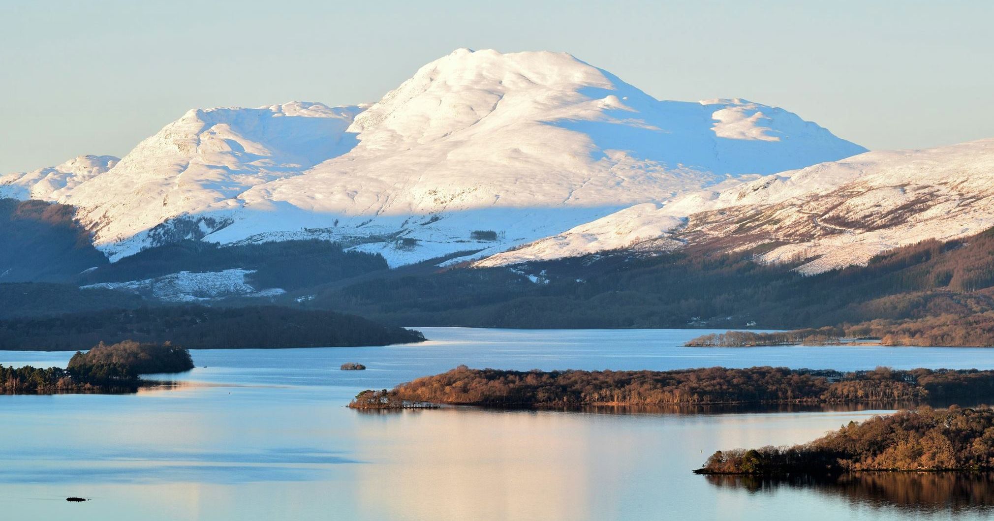 Ben Lomond and Loch Lomond in winter