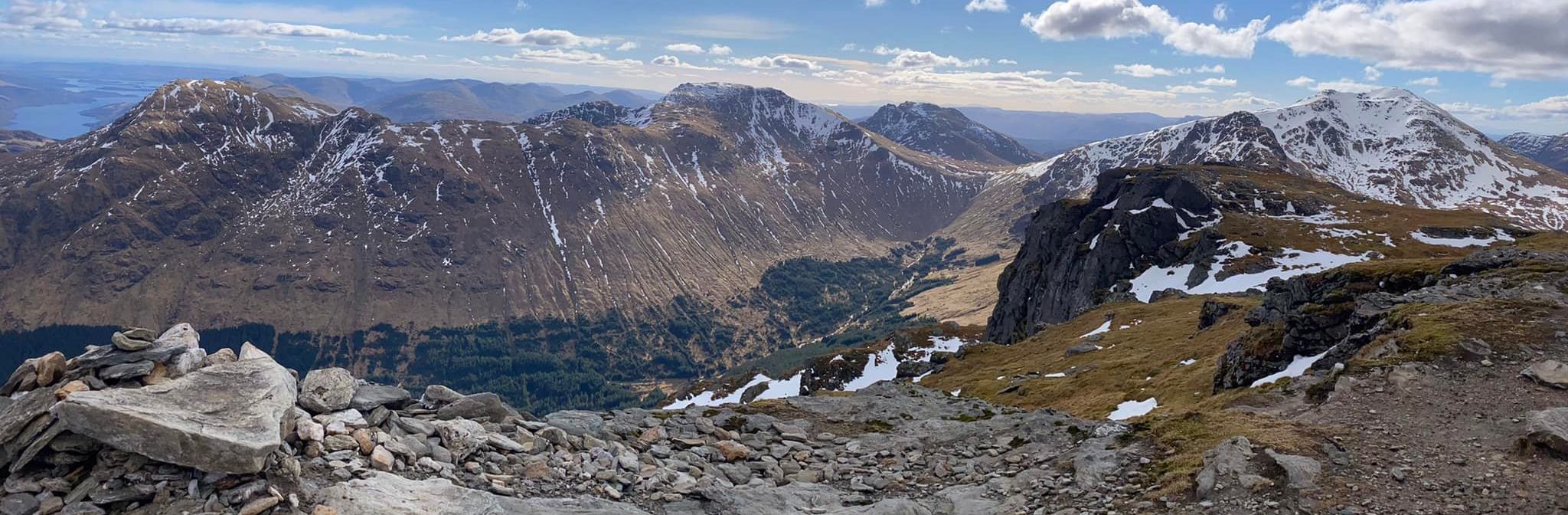 A'Chrois, Beinn Narnain and Beinn Ime from Ben Vane