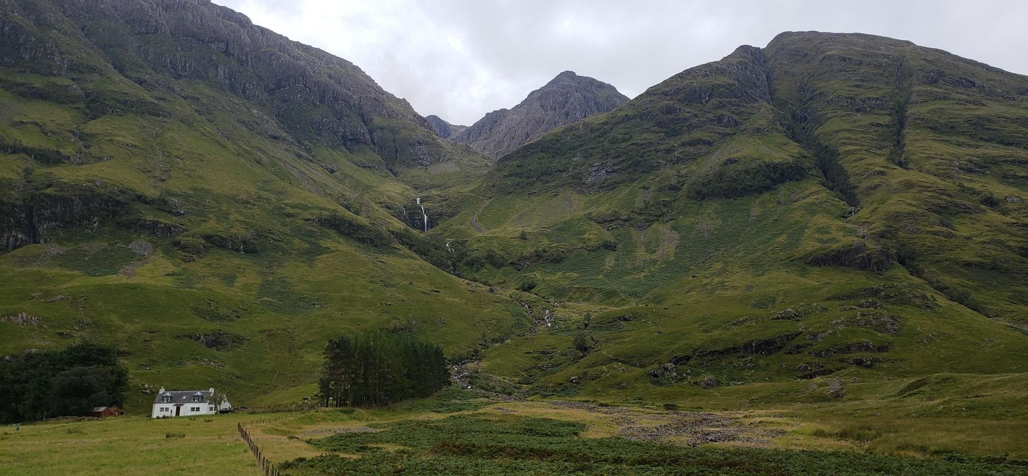 Cottage at Achnambeithach beneath East Face of Aonach Dubh