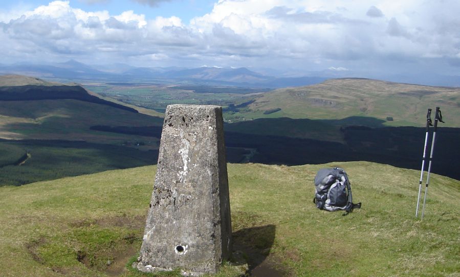 Trig point on Meikle Bin