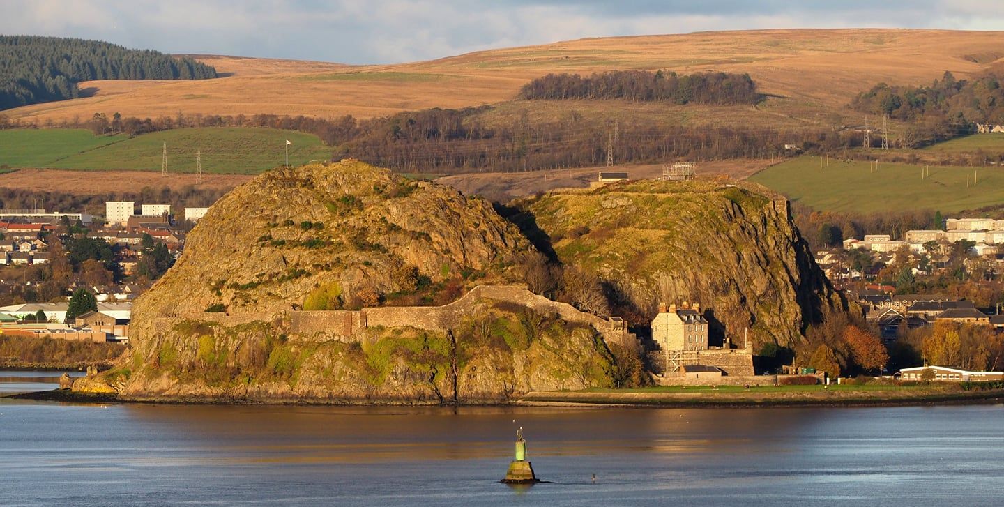 Dumbarton Rock across River Clyde