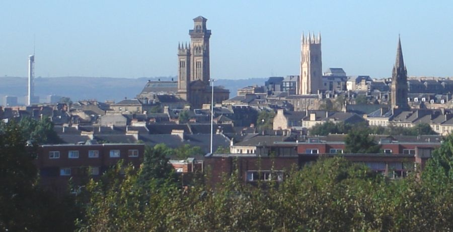 Science Tower and Towers of Trinity College from the Forth and Clyde Canal