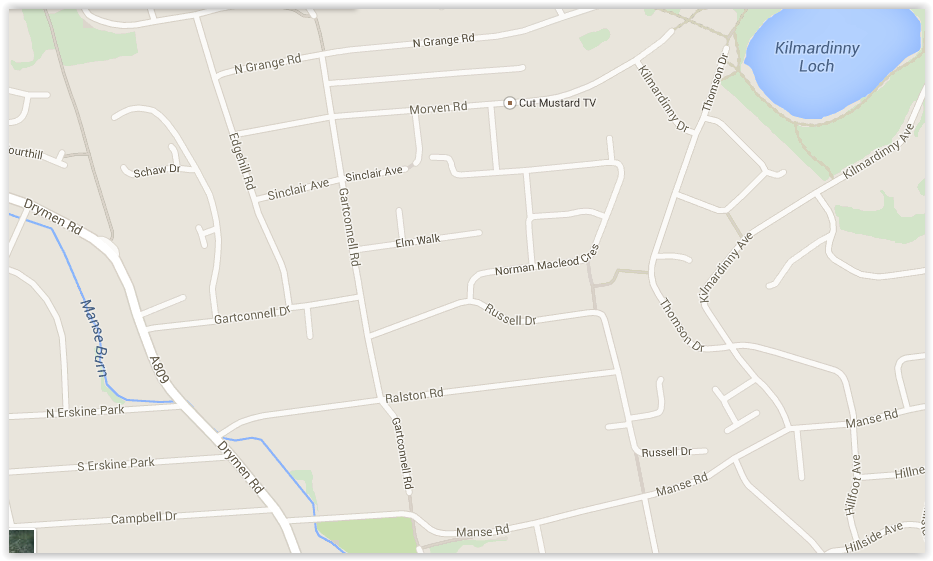 Map of Gartconnel area of Bearsden