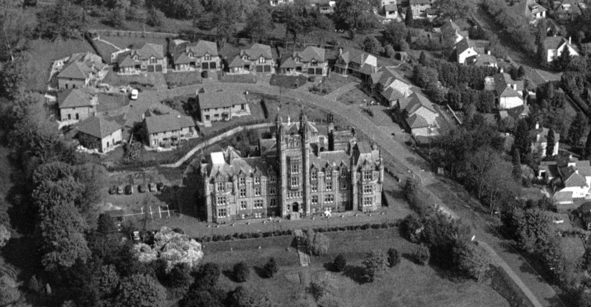 Aerial view of Schaw Home in Bearsden