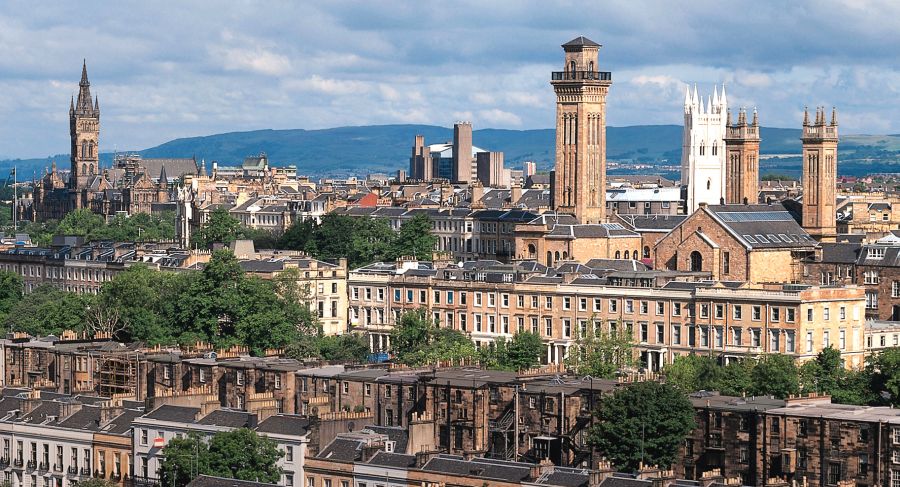 Science Tower and Towers of Trinity College from the Forth and Clyde Canal