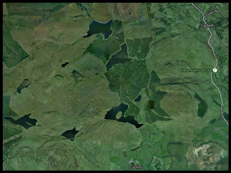 Map of Dumbarton Muir Reservoirs and Lochs