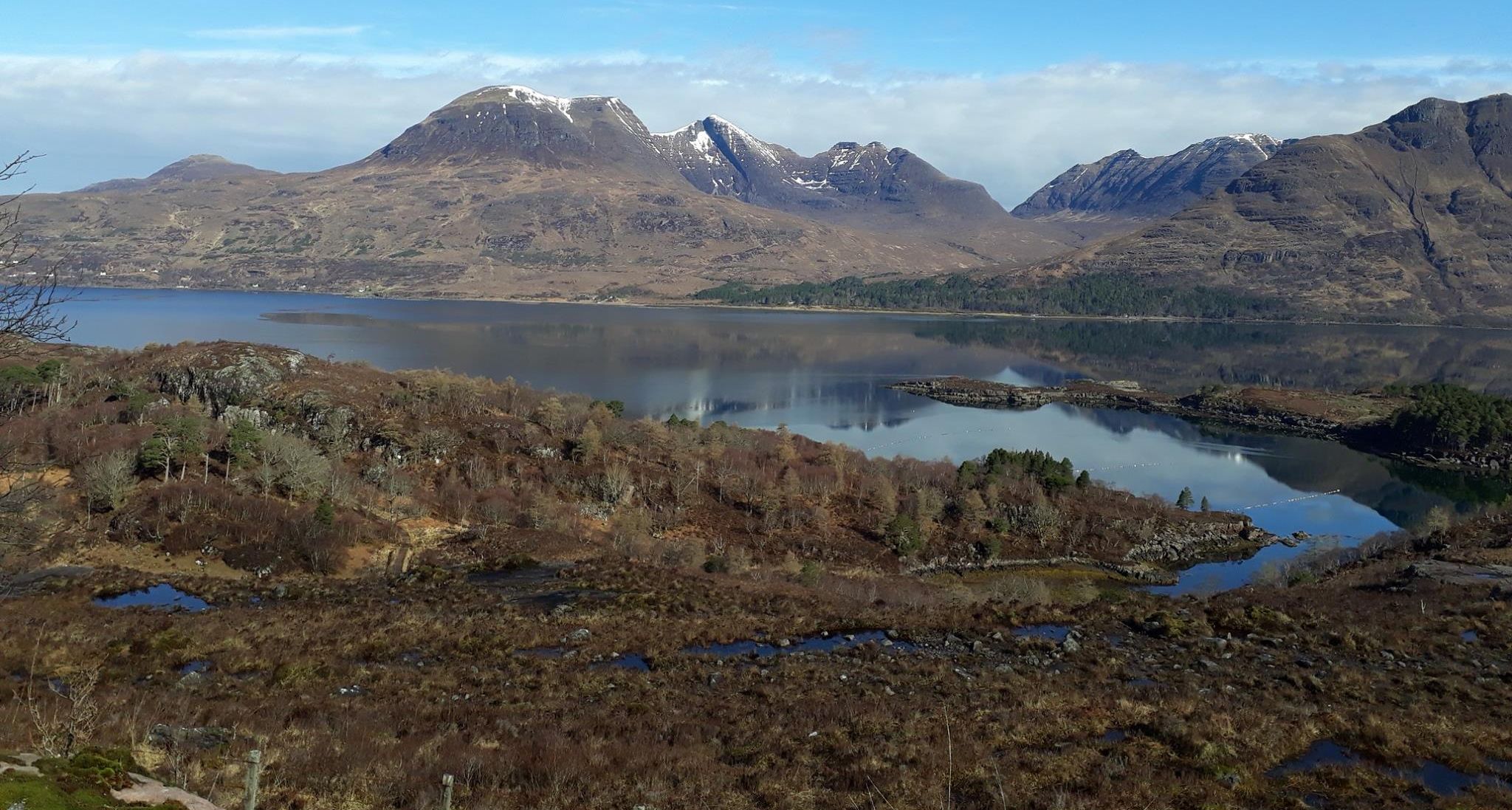 Beinn Alligin and Beinn Dearg across Loch Torridon in NW Highlands of Scotland