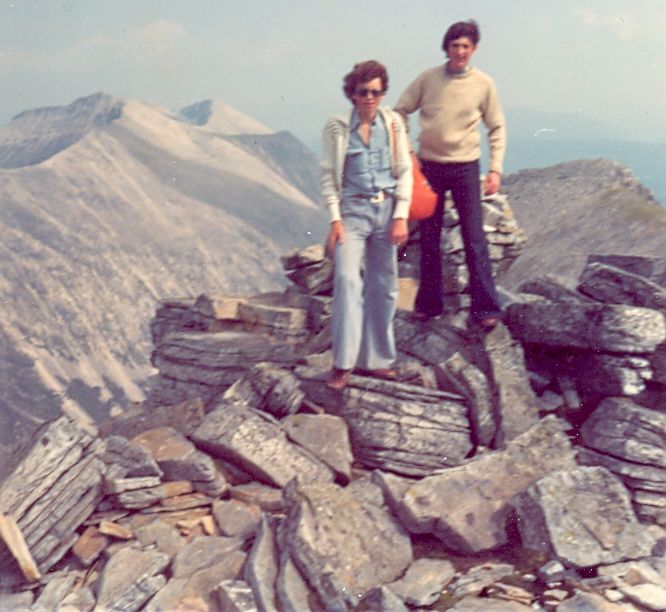 Beinn Eighe summit ridge from Liathach in Torridon Region of NW Scotland