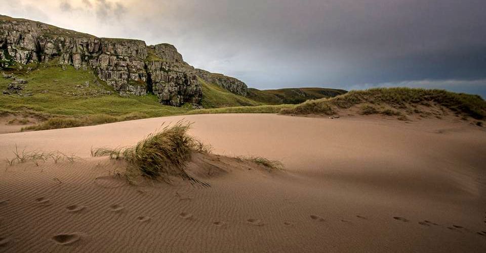 The beach at Sandwood Bay in Sutherland on the North West coast of Scotland