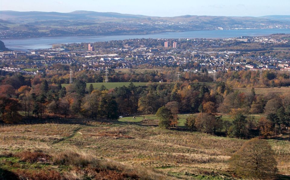 Dumbarton and River Clyde from Overtoun estate