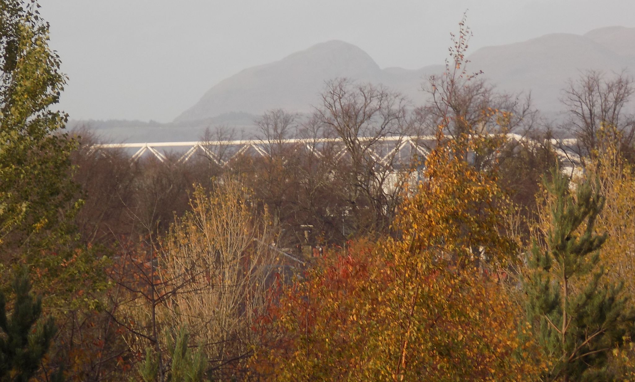 Campsie Fells from the walkway alongside the M77 from Pollok Country Park