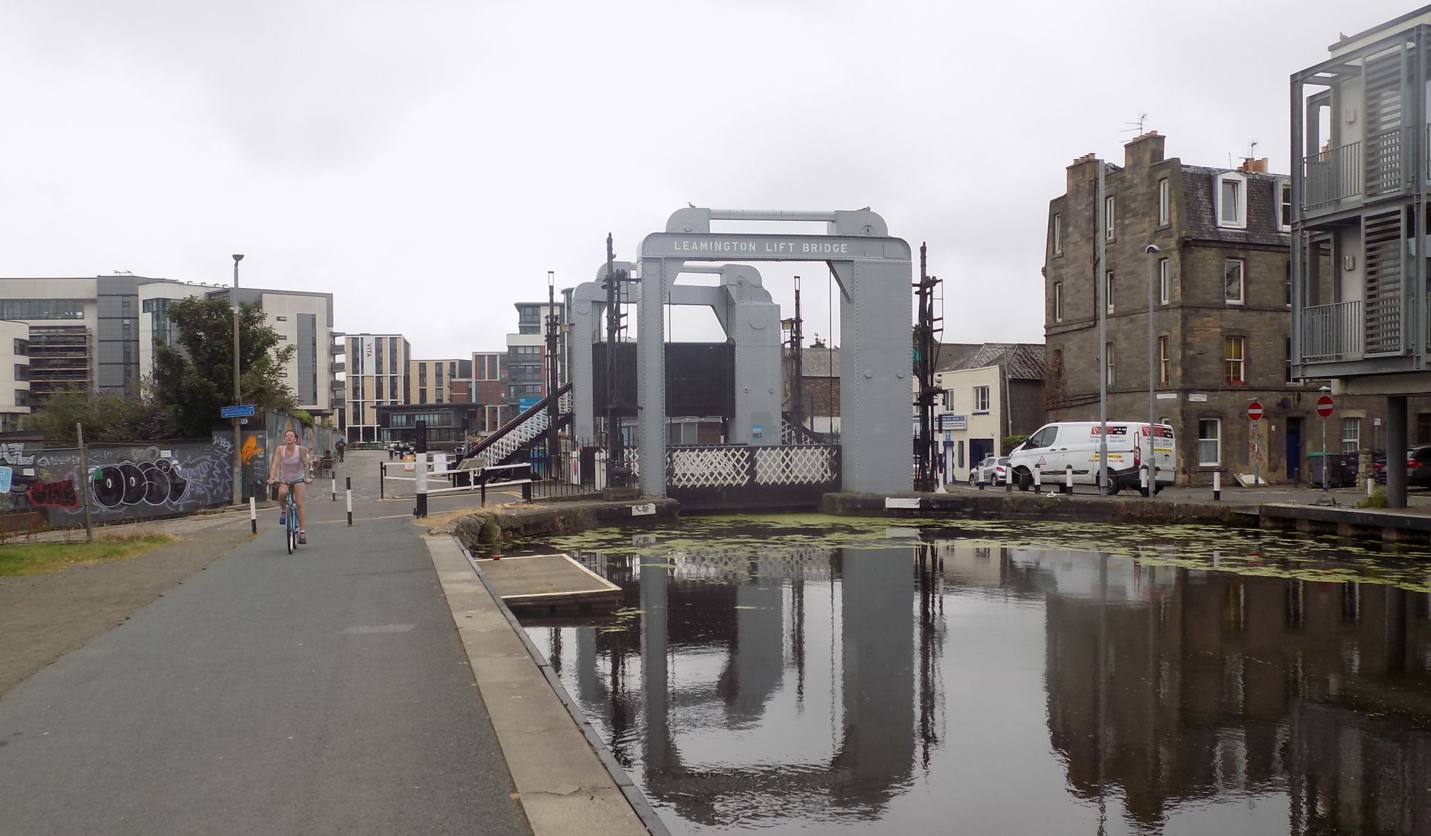 Leamington Lift Bridge on Union Canal in Edinburgh