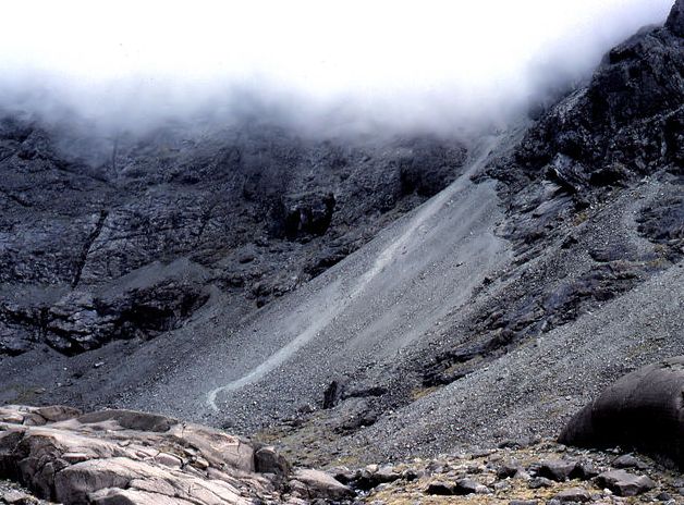 The Great Stone Chute on Sgurr Alasdair