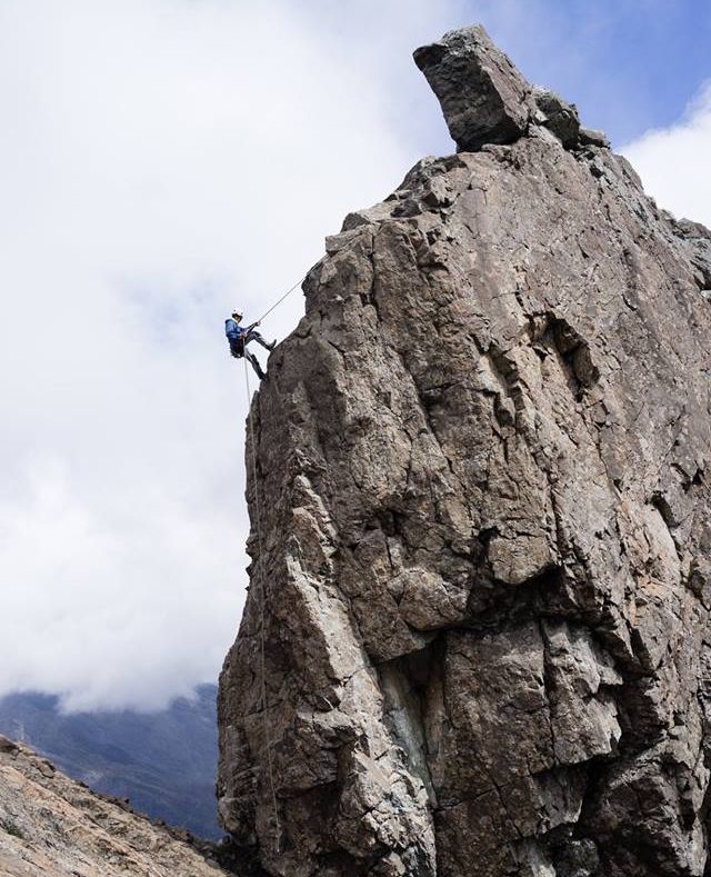 Abseiling off the Inaccessible Pinnacle on Skye Ridge