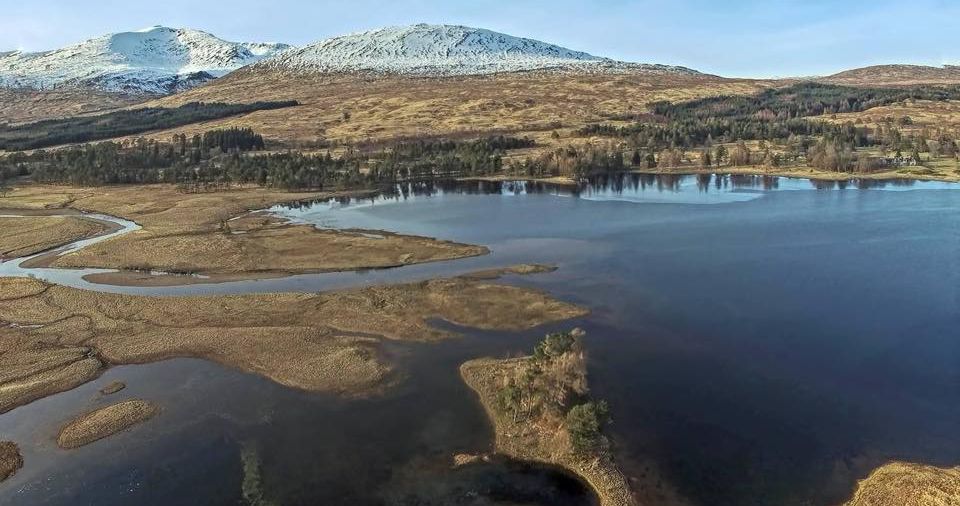 Stob a'Choire Odhair and Stob Ghabhar beyond Loch Tulla