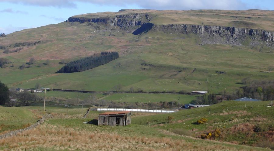 Stronend in the Fintry Hills on descent of the Crow Road across the Campsie Fells