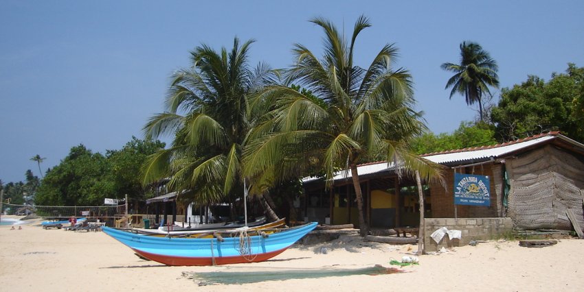 Fishing Boat on Beach at Unawatuna