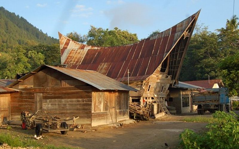 Traditional style Batak House on Pulau Samosir in Lake Toba