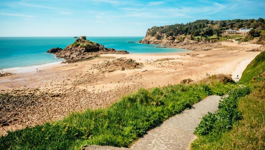 Portelet Beach on the Channel Island of Jersey