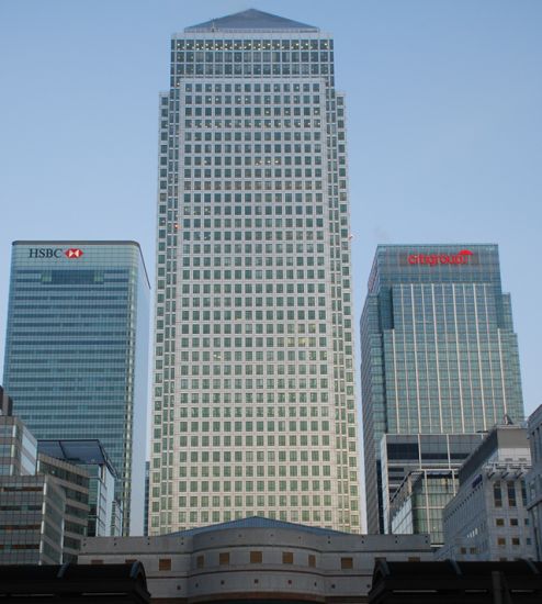 One Canada Square at Canary Wharf in London