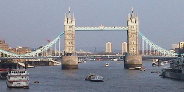 Tower Bridge across River Thames in London